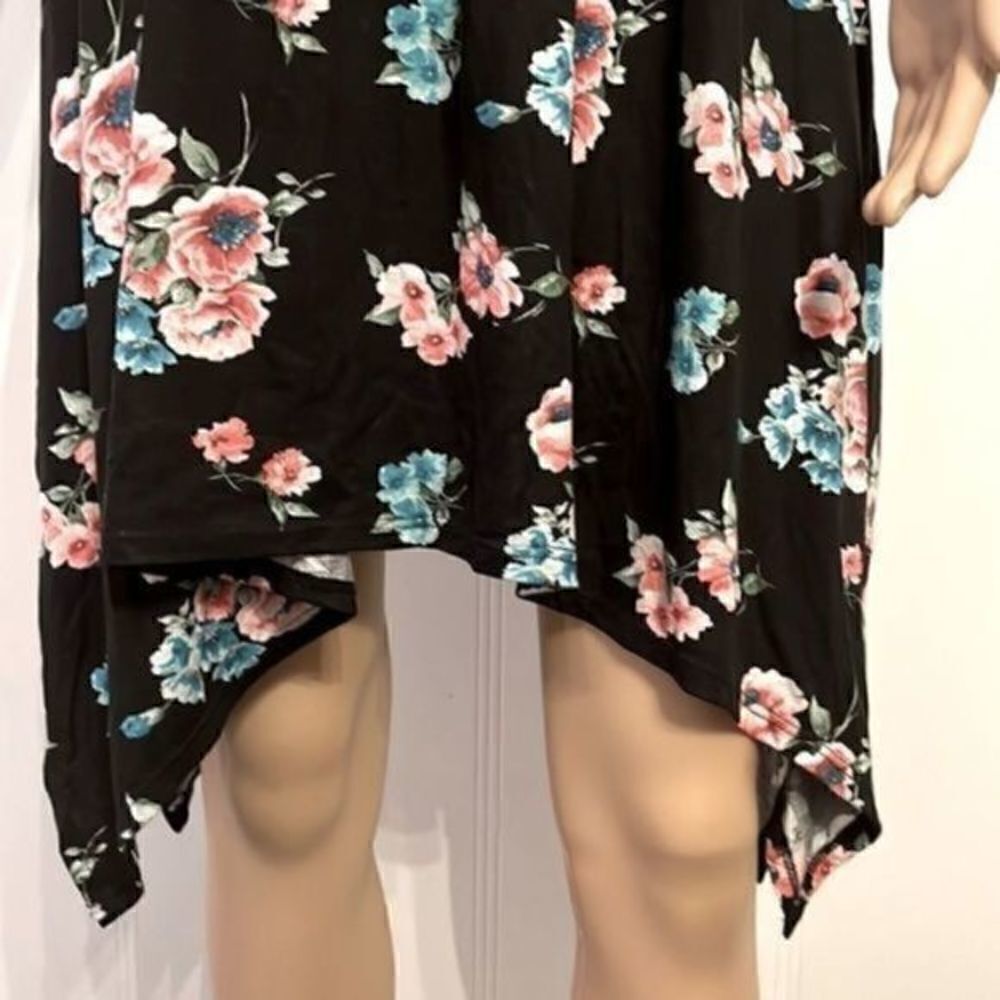 ULTRA-FLIRT casual rose print A-line dress S ruched NWT - Picture 9 of 12